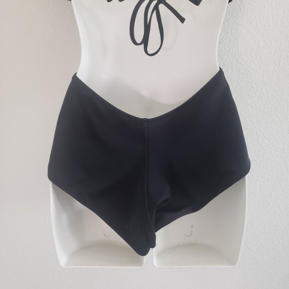 Victoria's Secret One Piece Swimsuit Large Black Cutout Ruffle Romantic Feminine - Picture 7 of 9